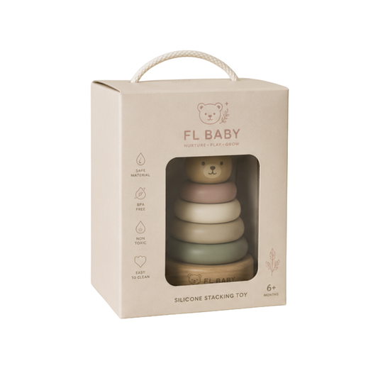FL BABY Silicone Stacking Rings Toy – BPA-Free Educational Baby Stacking Toy for 6+ Months